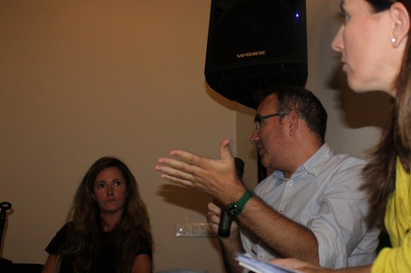 De izquierda a derecha: Pilar Cebrián, Guillermo Algar, Celia Zafra. Foto: Mónica Marcos